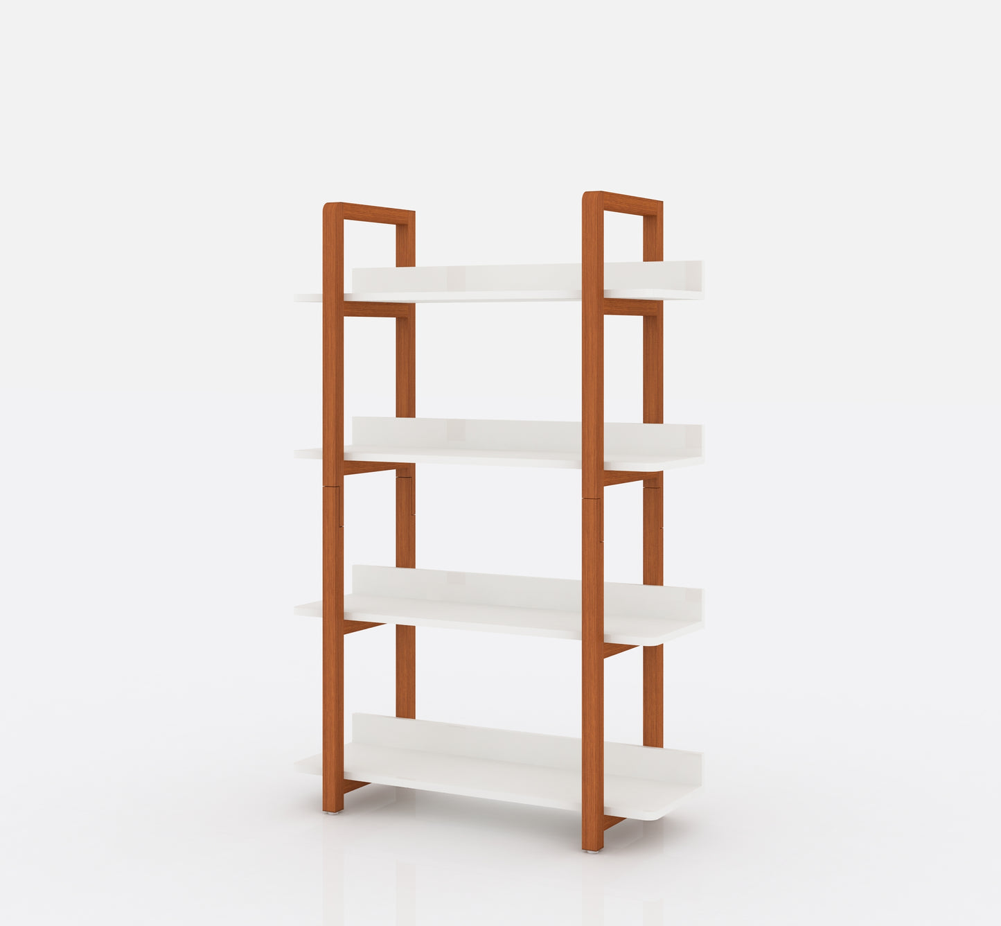 Solid Wood Bookshelf: 4-Layer Multifunctional Open Shelf for Books or Plants